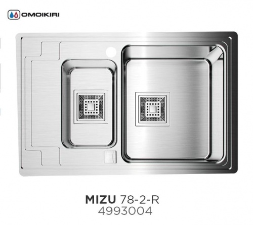 Мойка кухонная OMOIKIRI Mizu 78-2-R нерж.сталь/нержавеющая сталь